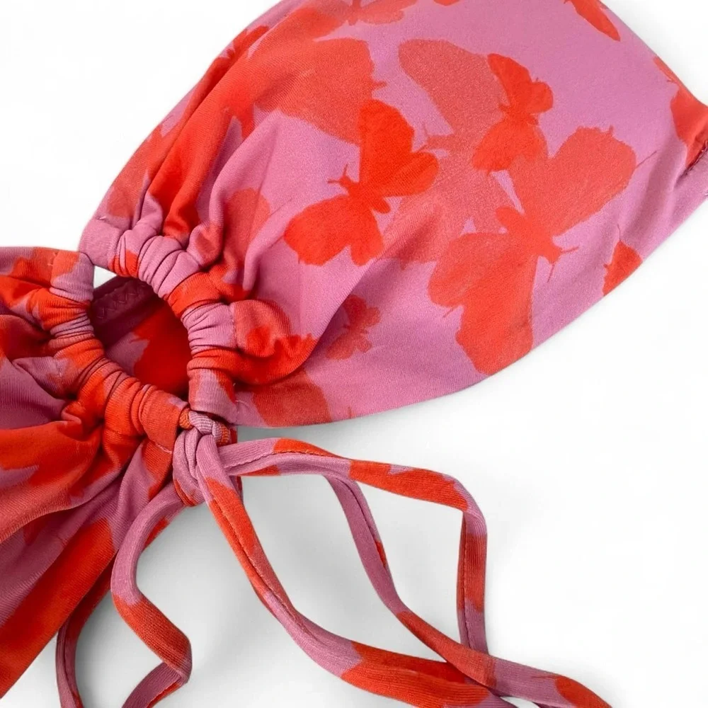 Out From Under Rory Printed Bandeau Swim Top Small